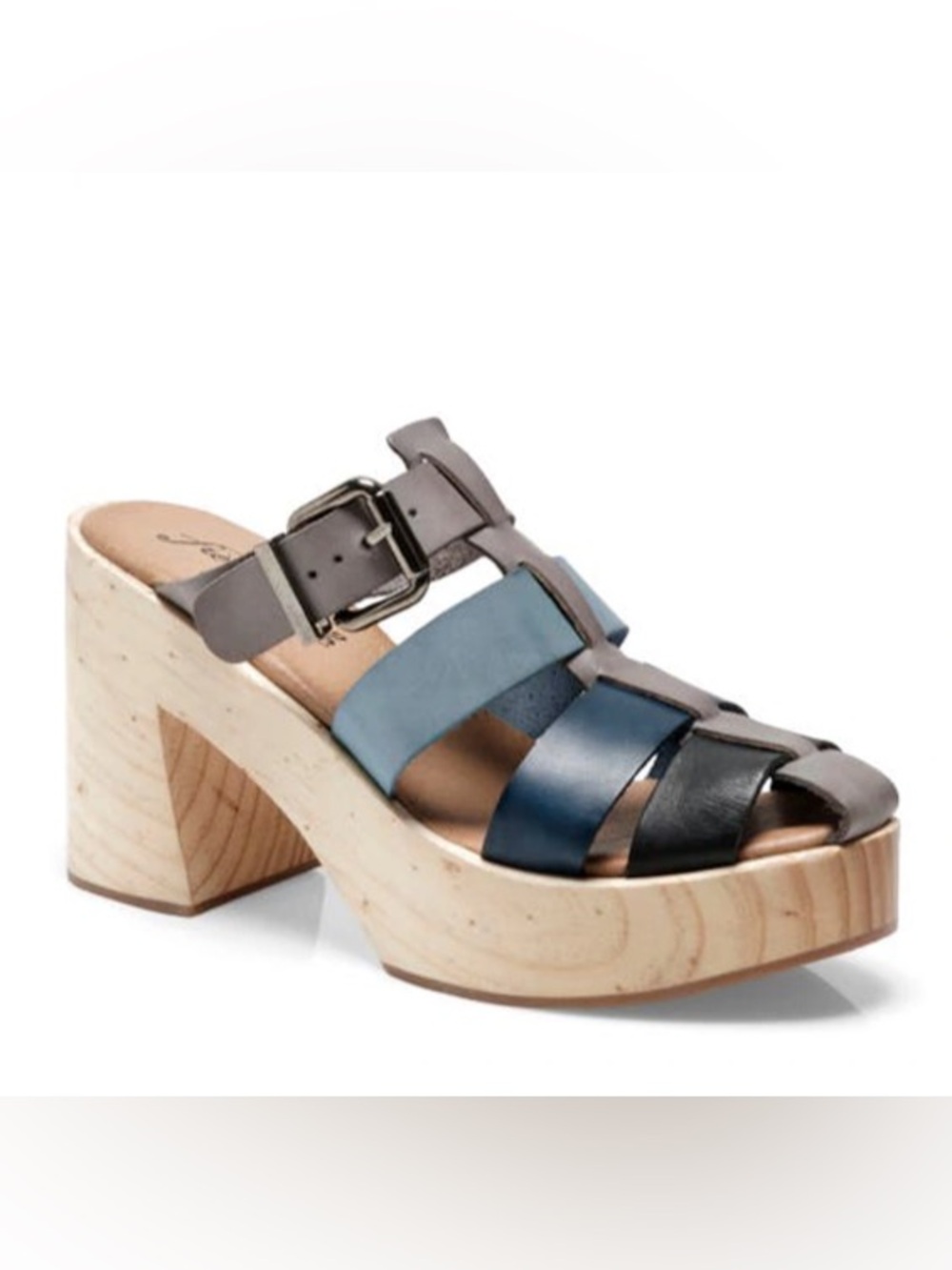Free People Bellevue Clogs Leather Wood Fisherman Sandals